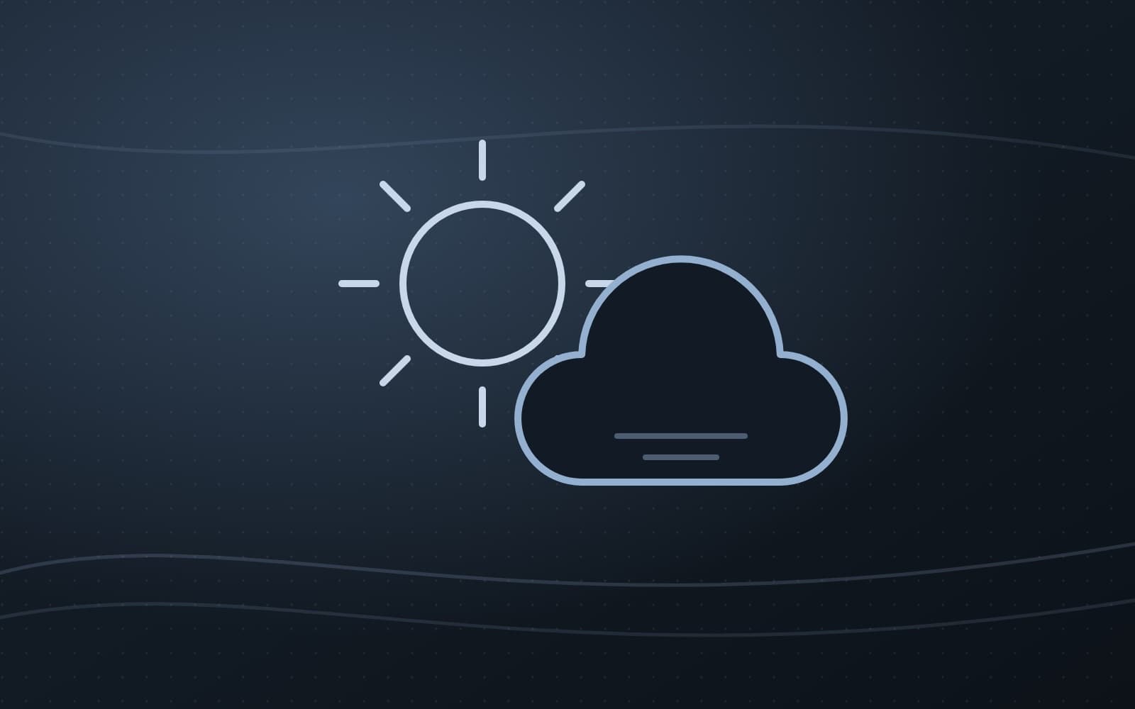 Line drawing of a sun behind a cloud